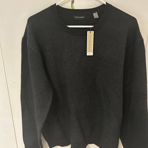 Tahari Women's Black viscose blend Crewneck Sweater - Picture 5 of 8